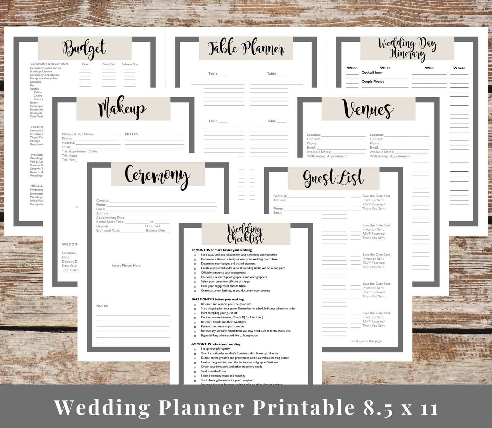 Wedding Planner Digital DIY Organizer Printable Perfect – Etsy
