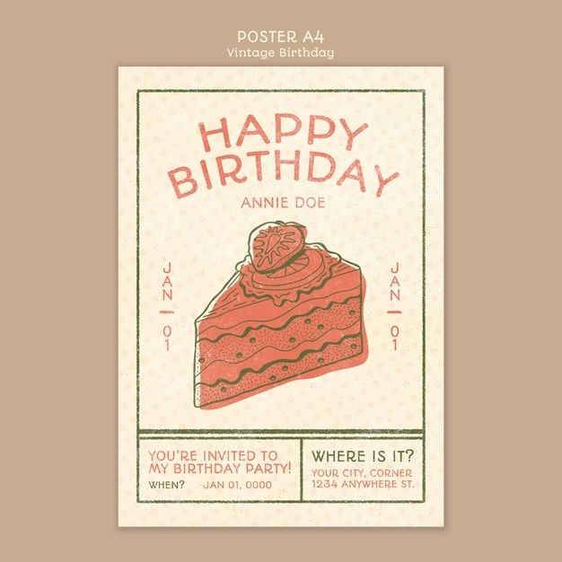 Free PSD | Happy birthday poster concept template